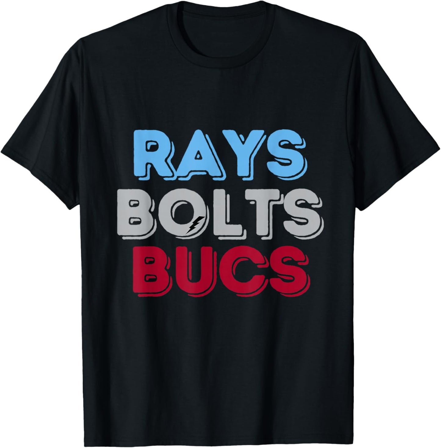 Retro Vintage Rays Bolts Bucs T-Shirt - T-Shirt | Black