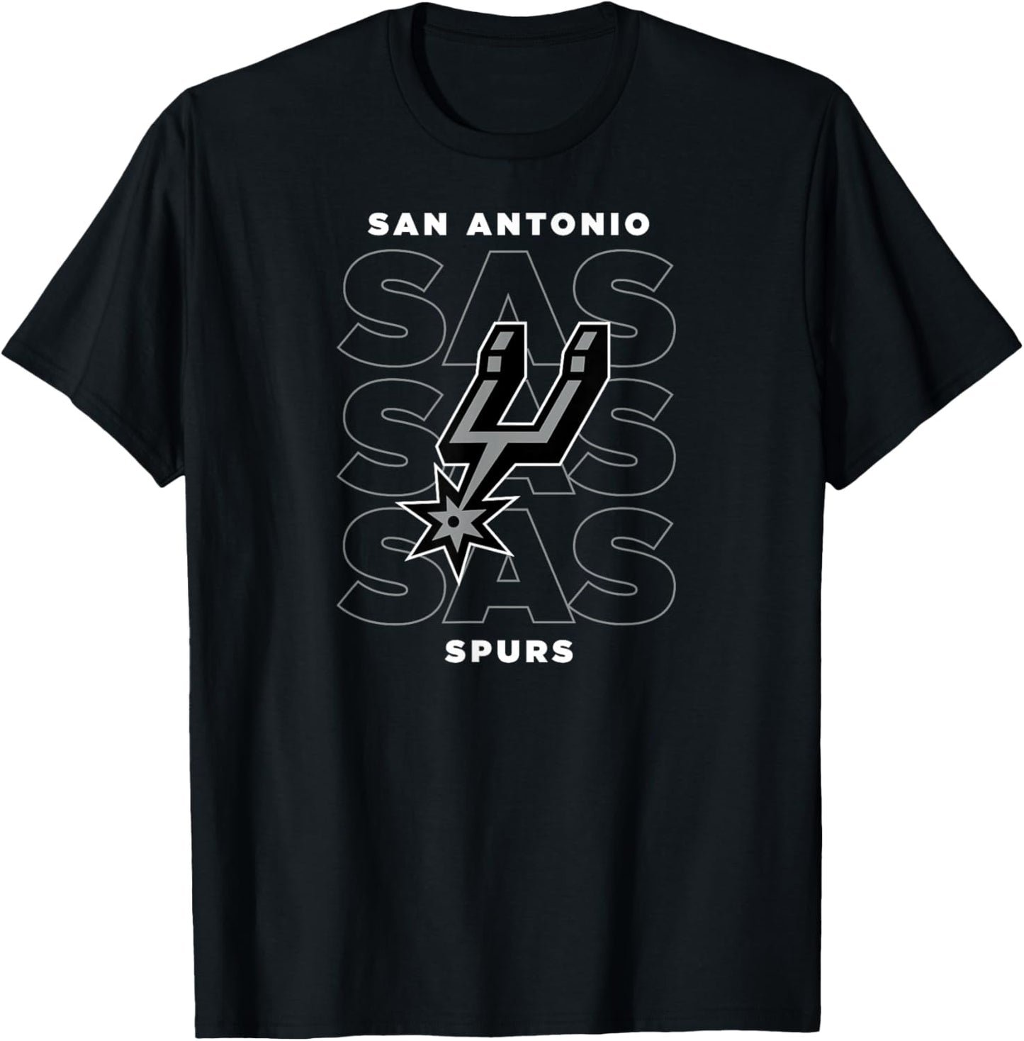 NBA – San Antonio Spurs Stacked City Logo T-Shirt - T-Shirt | Black