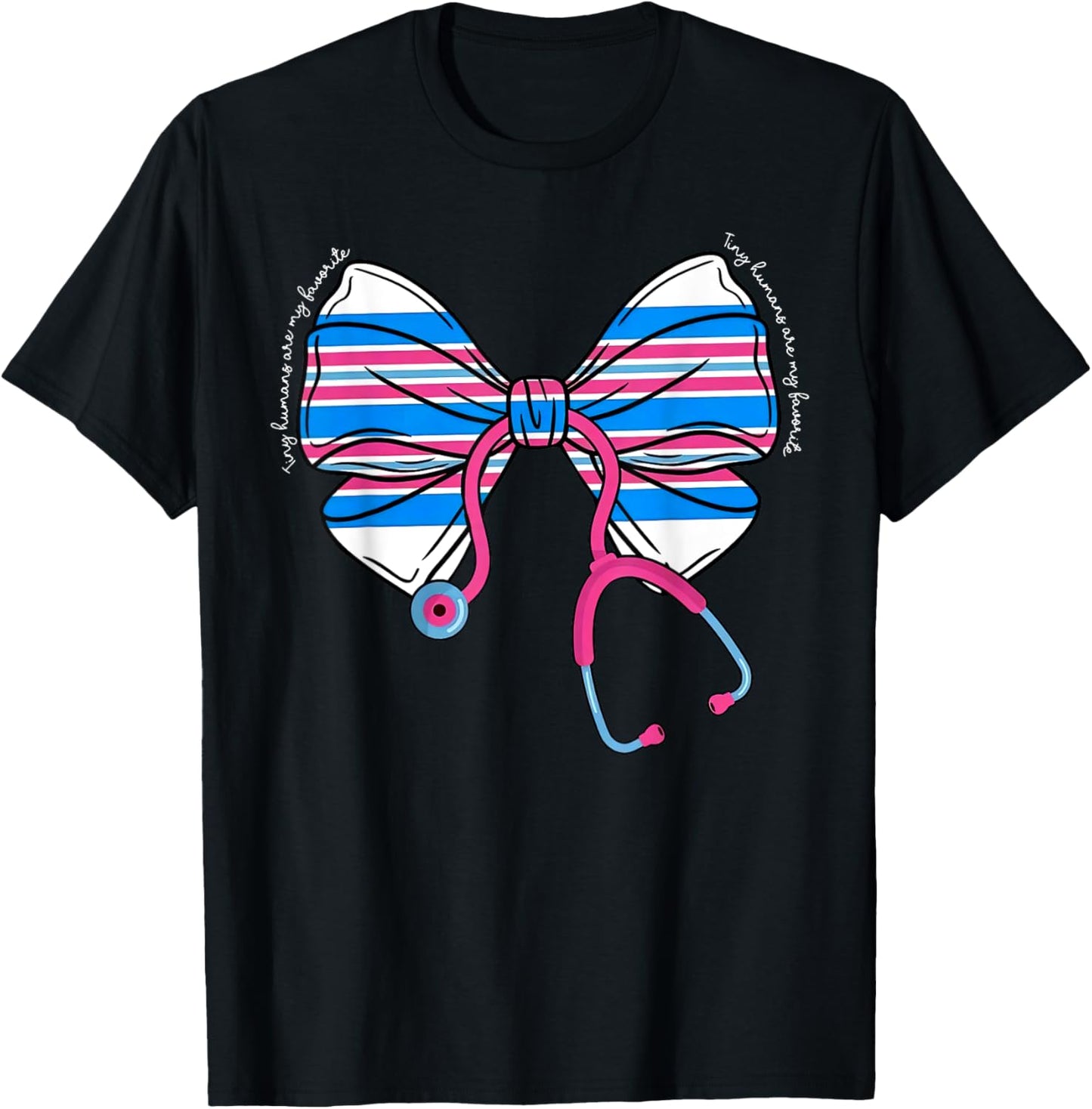 Labor And Delivery Nurse Coquette Stethoscope Baby Blanket T-Shirt - T-Shirt | Black