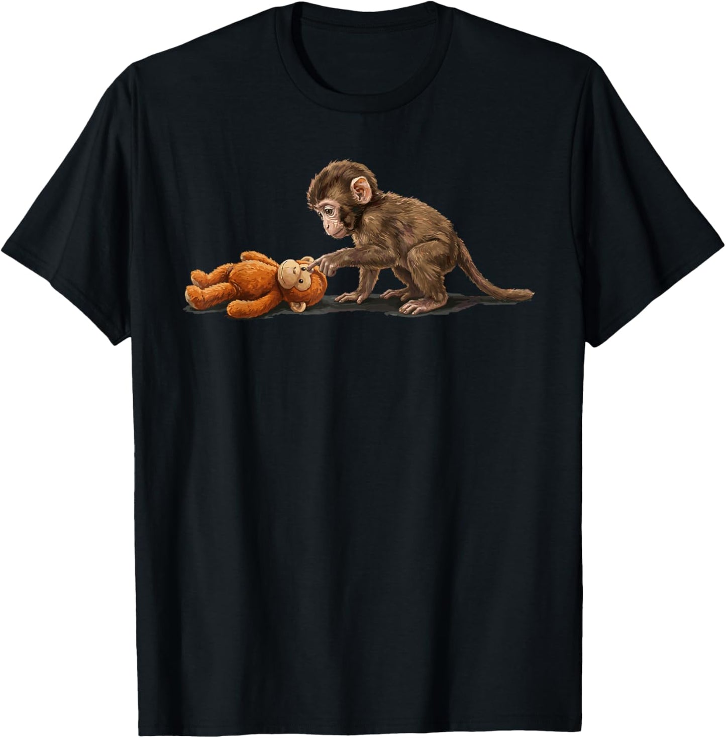 Cute Baby Monkey Punch Meme Women Men T-Shirt - T-Shirt | Black