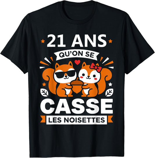 Humour 21 Ans Mariage Drole Anniversaire Couple 21 Ans T-Shirt - T-Shirt | Black