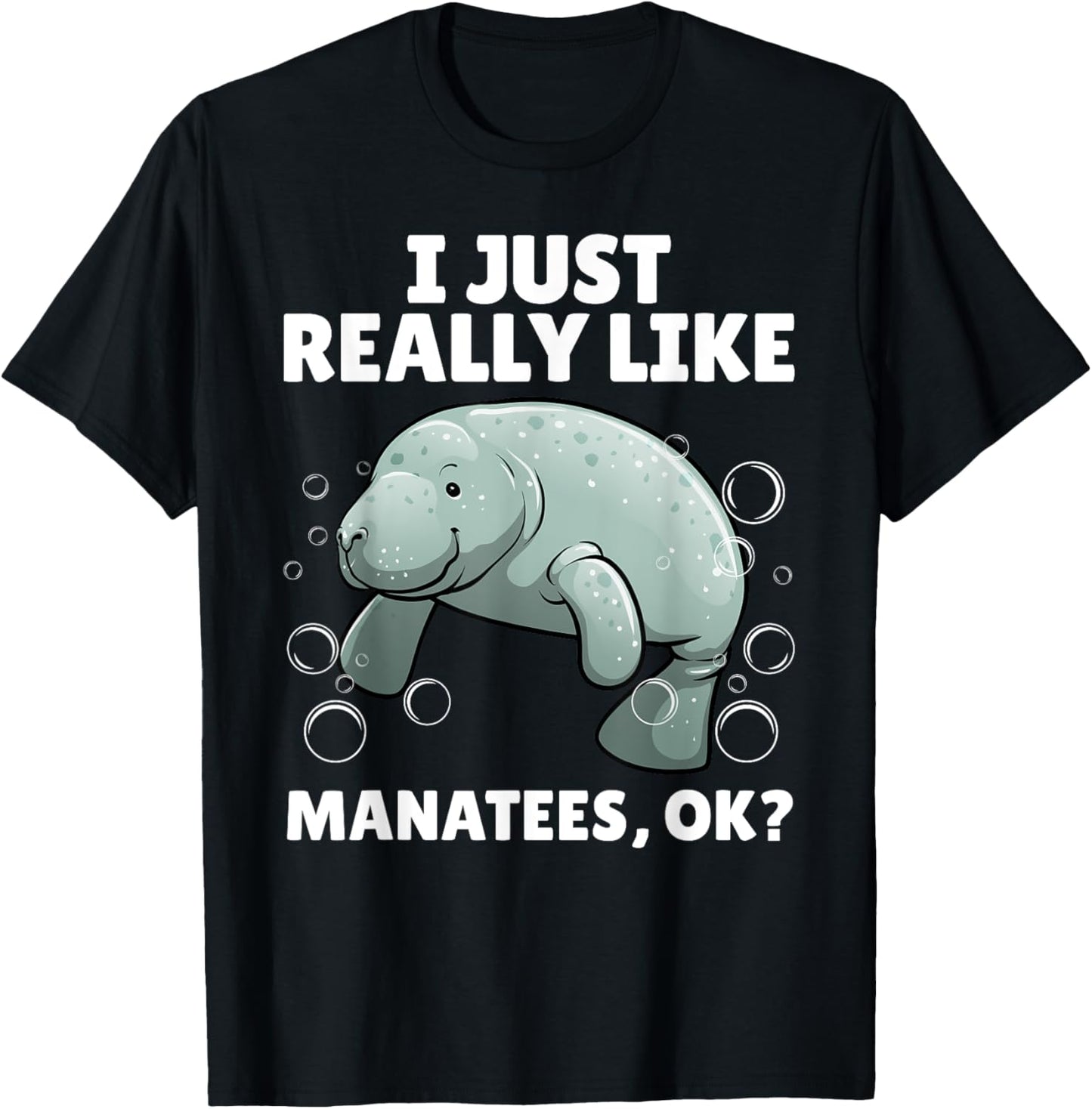 Funny Manatee Art Women Kids Sea Cow Manatee Lover T-Shirt - T-Shirt | Black
