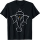 Hindu Ganesha Puja Elephant God India Meditation Yoga Murti T-Shirt - T-Shirt | Black
