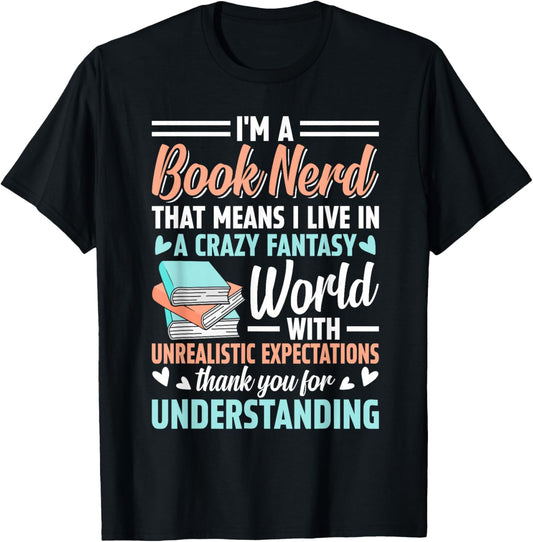 I'm a Book Nerd Funny Bookworm T-Shirt - T-Shirt | Black