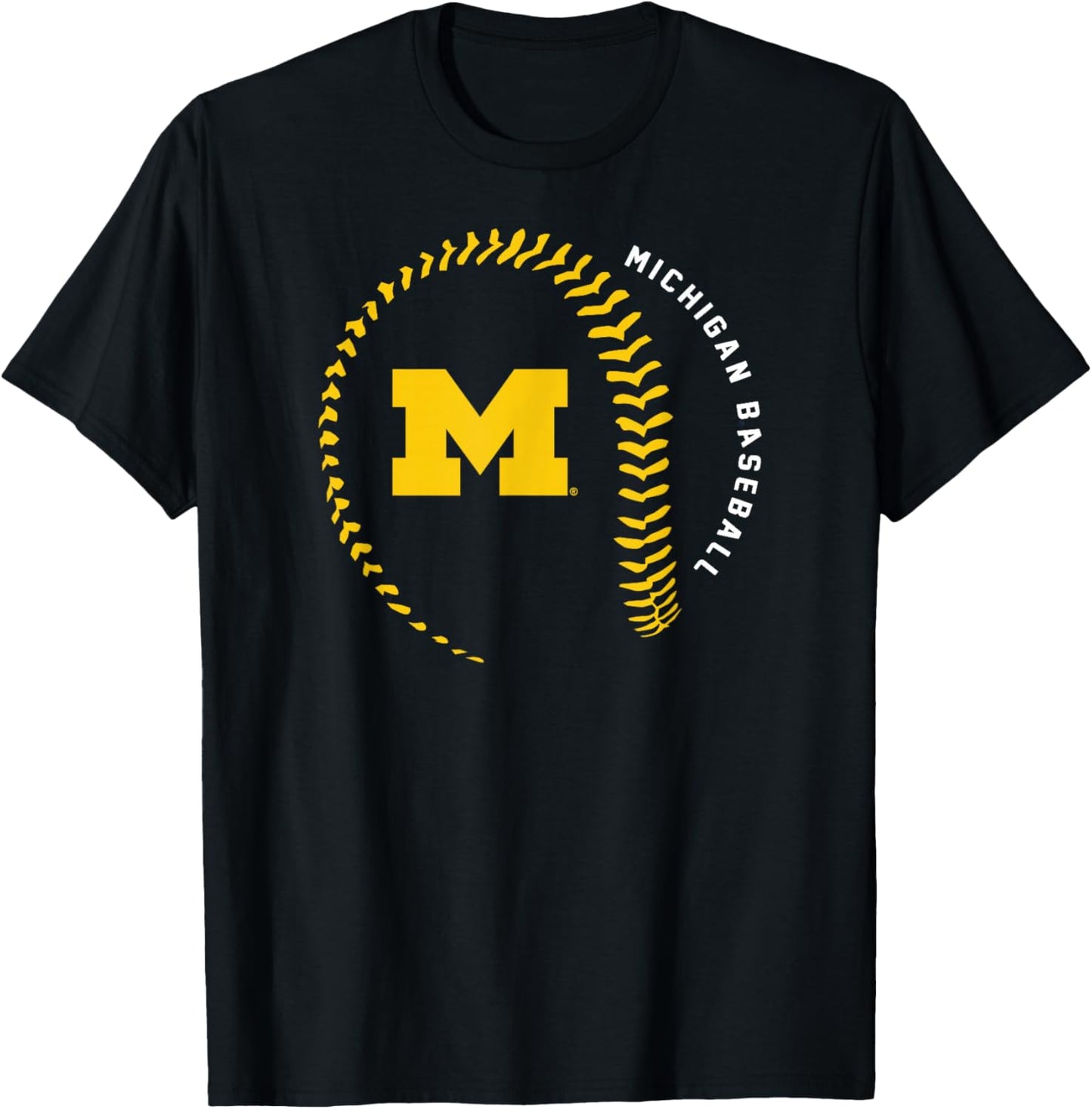 Michigan Wolverines Baseball Fastball Officially Licensed T-Shirt - T-Shirt | Black