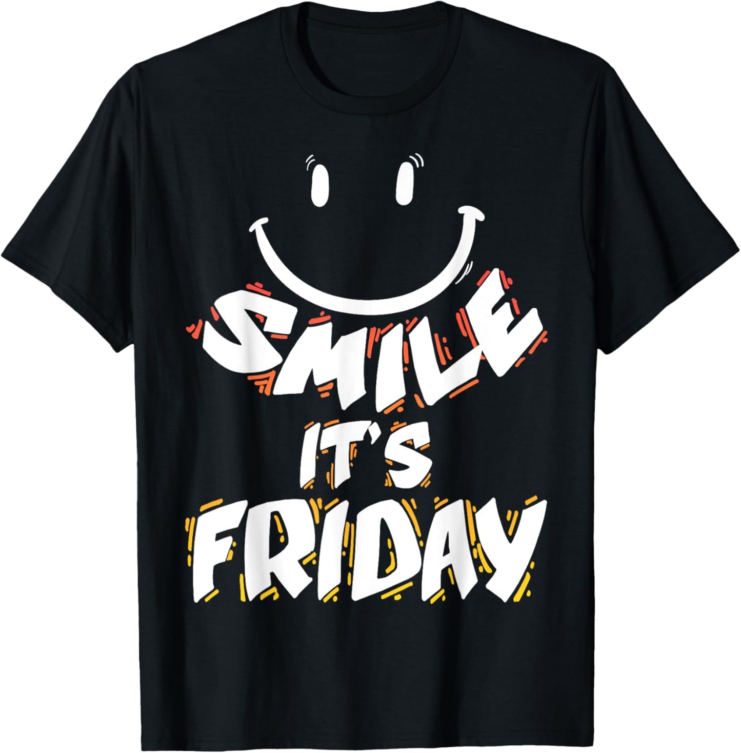 Smile It's Friday Happy Friday Gift Weekend Kids Men Women T-Shirt - T-Shirt | Black