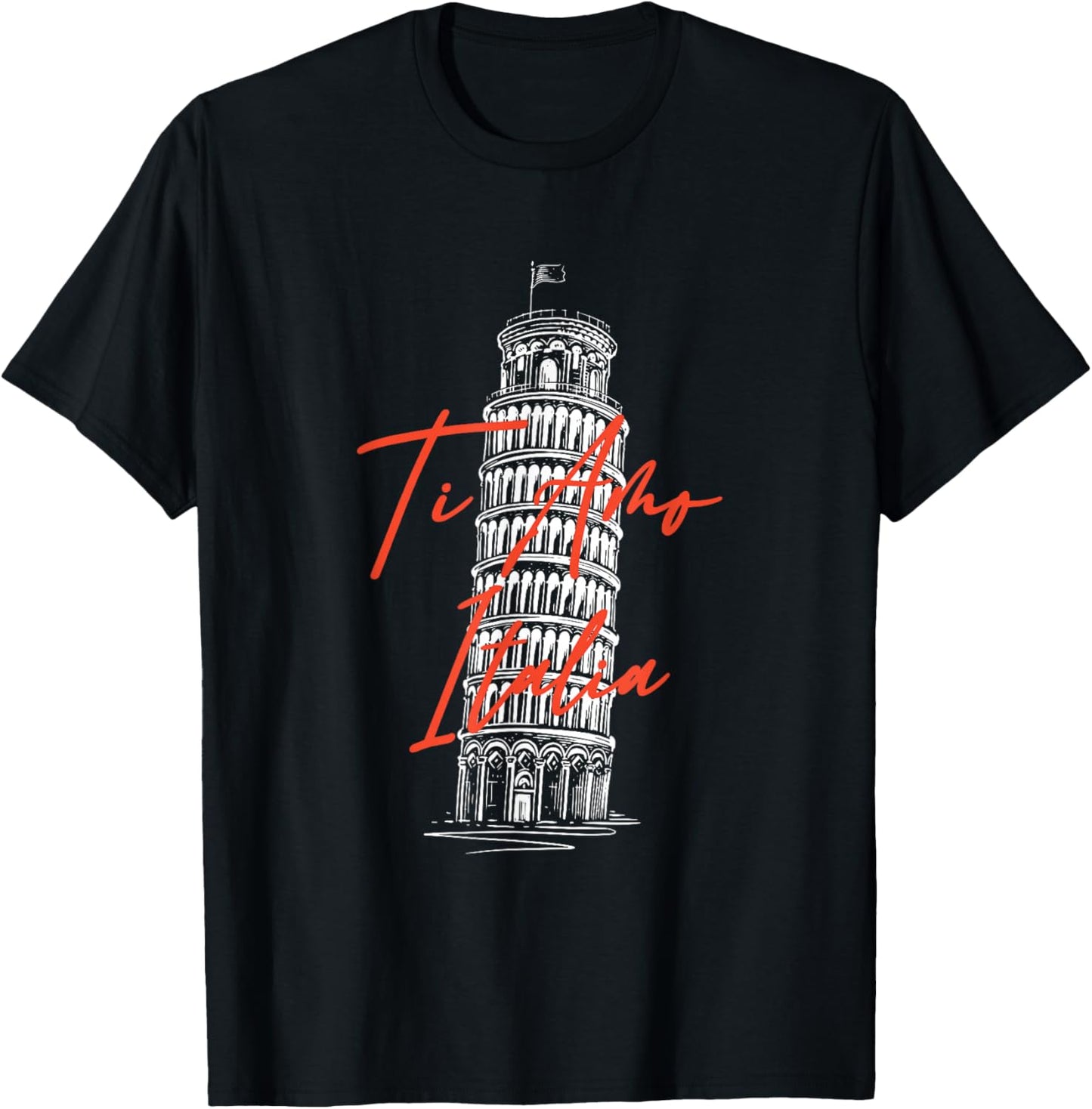 Ti Amo Italia La Tour penchée de Pise Italie Souvenir T-Shirt - T-Shirt | Black