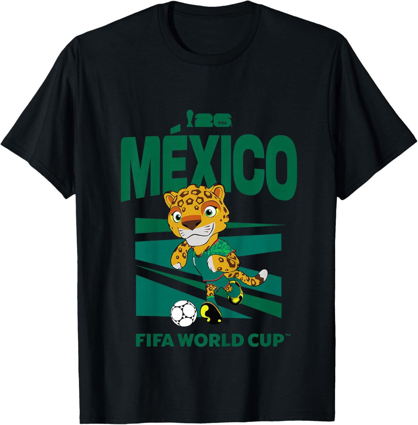 Kids FIFA World CUP26 Mexico Mascot Ball T-Shirt - T-Shirt | Black