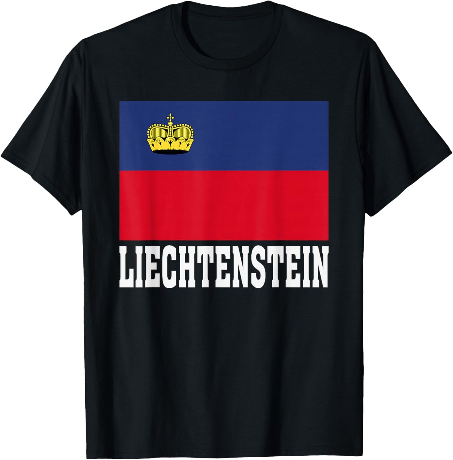 Liechtenstein Flag Patriotic National Roots Souvenir T-Shirt - T-Shirt | Black