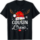 Christmas Cousin Crew Funny Santa Hat Light Kids Men Women T-Shirt - T-Shirt | Black