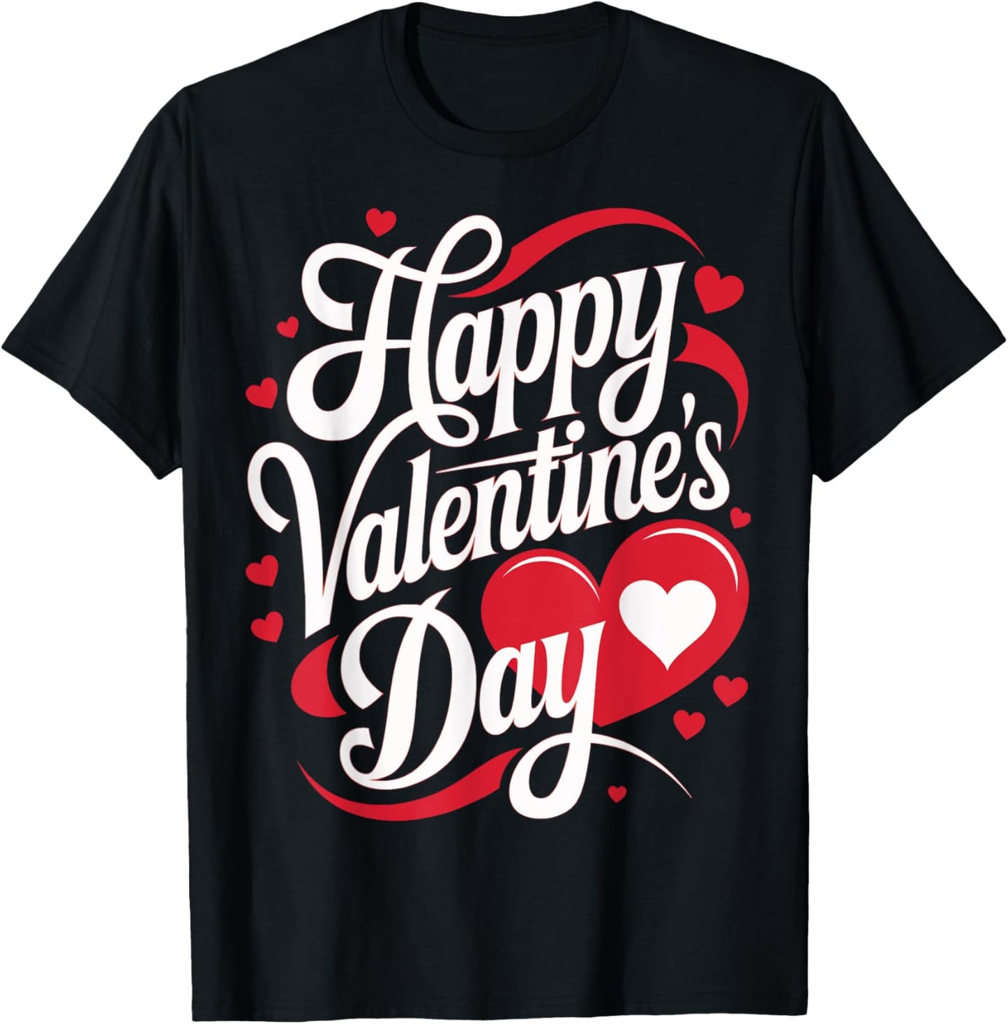 Happy Valentine's Day Heart Valentine's Day T-Shirt - T-Shirt | Black