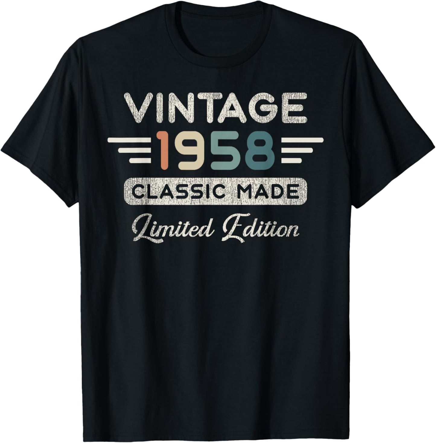 Vintage 1958 Limited Edition 68th Birthday T-Shirt - T-Shirt | Black