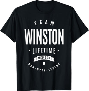 Membre à Vie de l'équipe Winston Nom drôle Winston T-Shirt - T-Shirt | Black