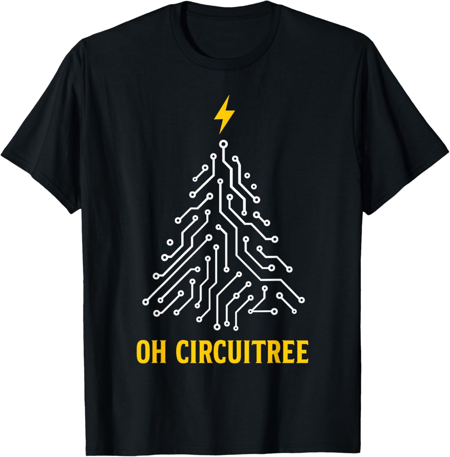 Electrician Christmas Tree Funny Christmas Electrician T-Shirt - T-Shirt | Black