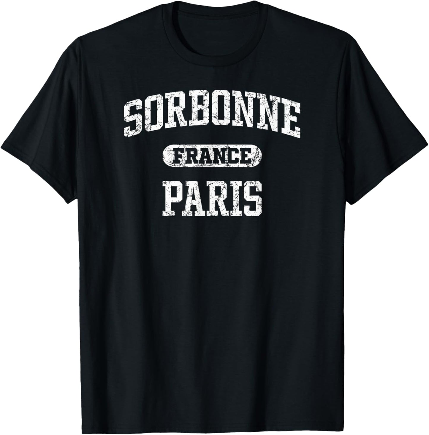 Utopia Sport Paris France Shop Sorbonne Administrative District of Paris France Distressed T-Shirt - T-Shirt | Black