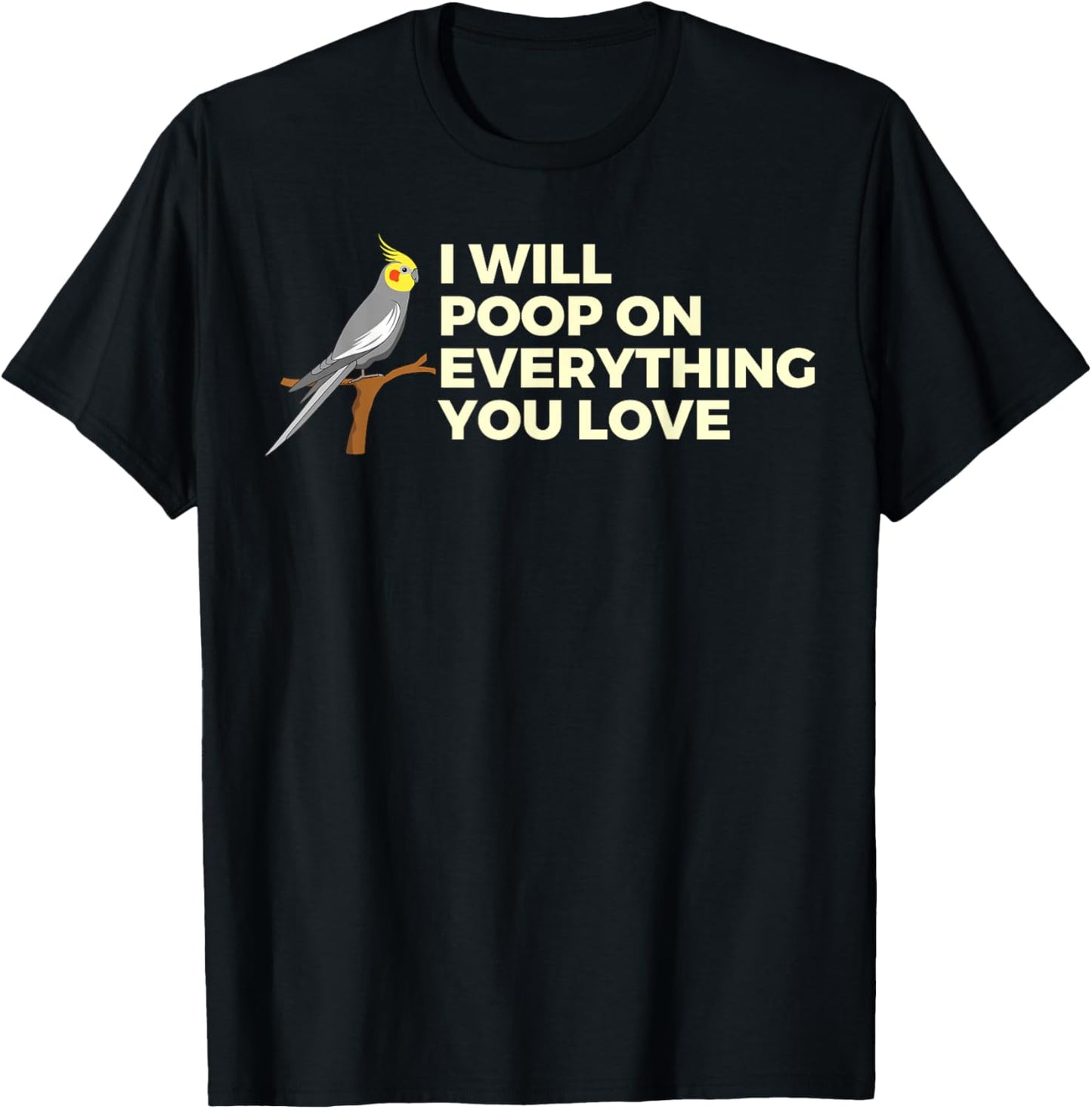 Cockatiel Art Women Cockatoo Bird Cockatiel Lover T-Shirt - T-Shirt | Black