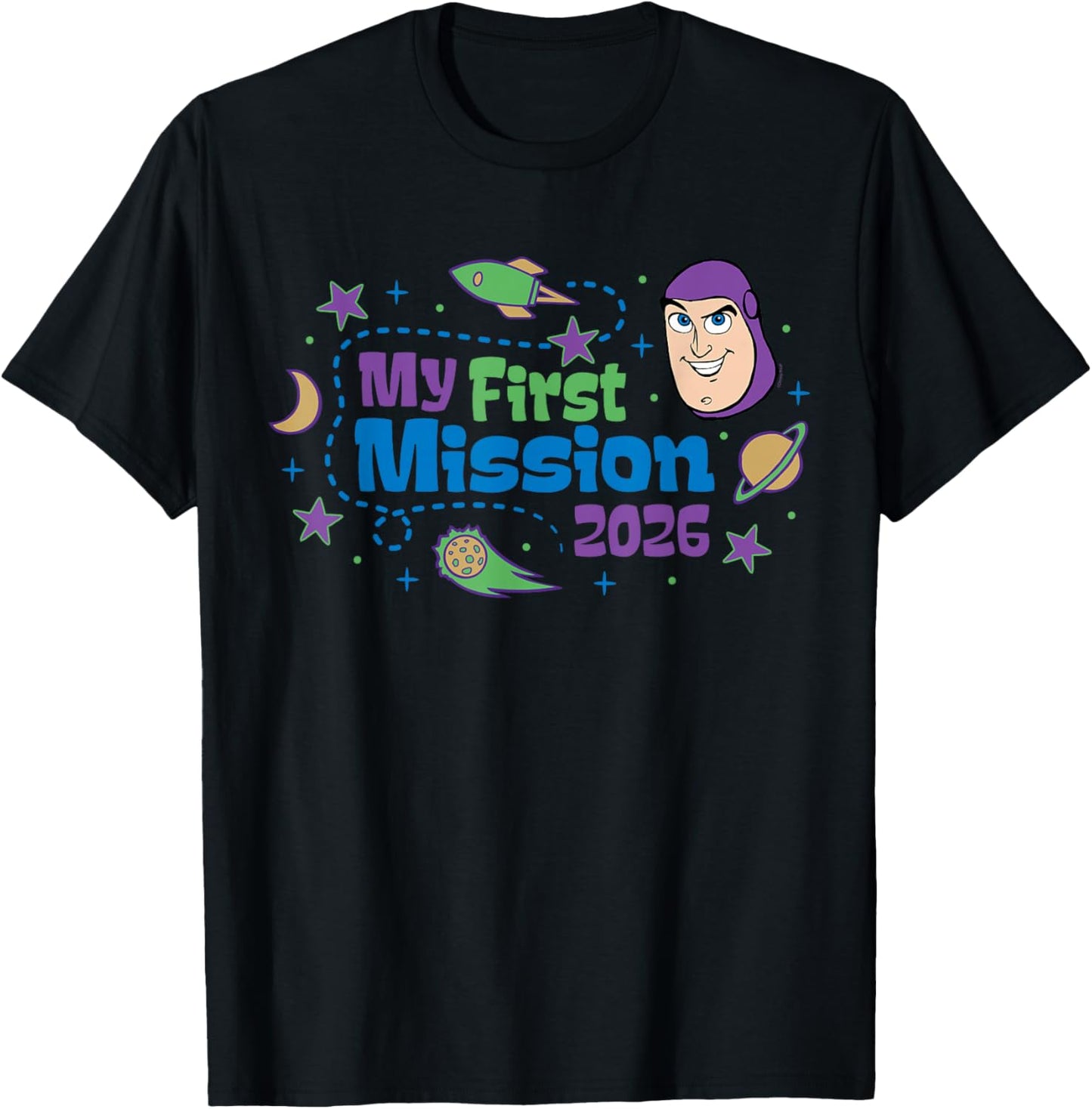 Disney and Pixar's Toy Story Buzz My First Mission 2026 T-Shirt - T-Shirt | Black