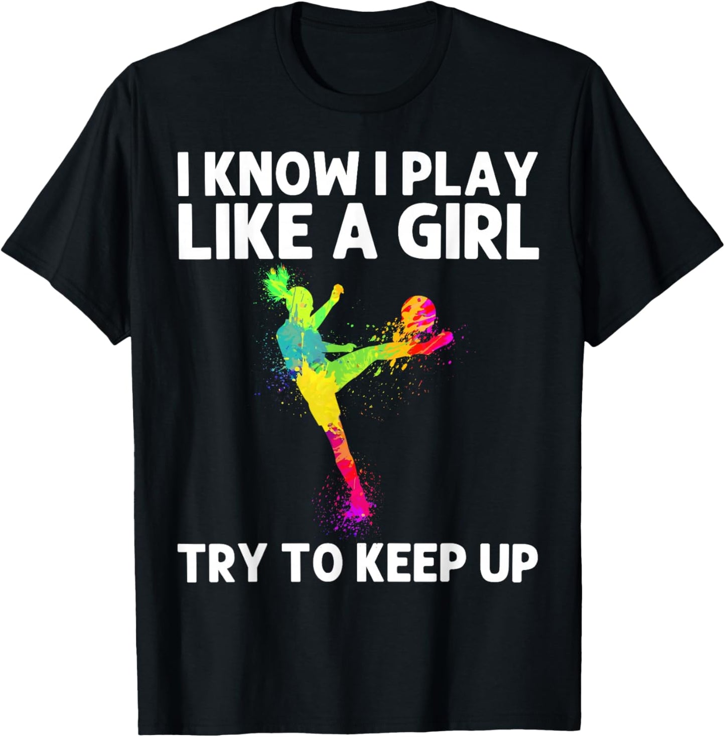 Funny Soccer Art Girls Soccer Player Soccer Lover T-Shirt - T-Shirt | Black