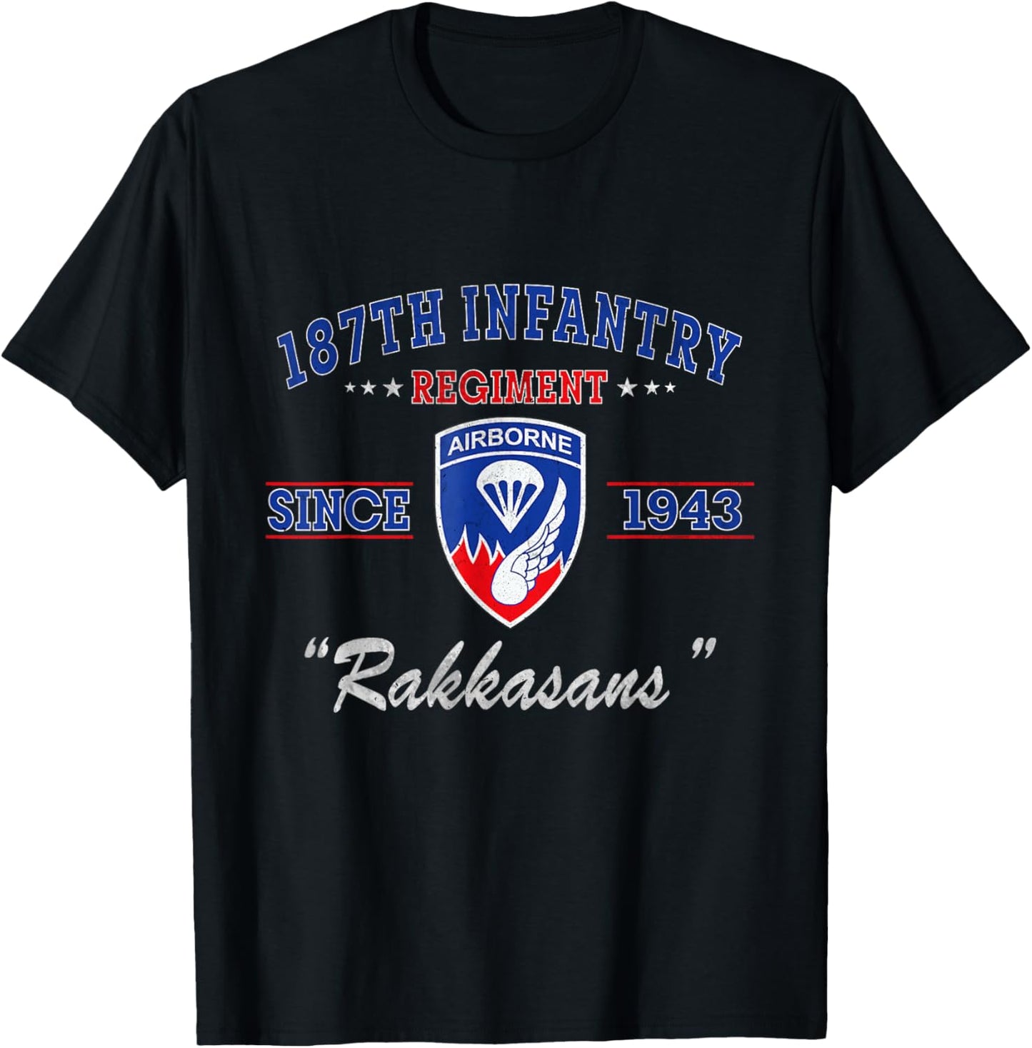 187th Infantry Regiment Veteran Military Father Day T-Shirt - T-Shirt | Black