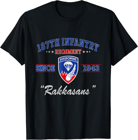 187th Infantry Regiment Veteran Military Father Day T-Shirt - T-Shirt | Black