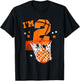 2nd Birthday Basketball Themed For Boy 2 Year Old T-Shirt - T-Shirt | Black