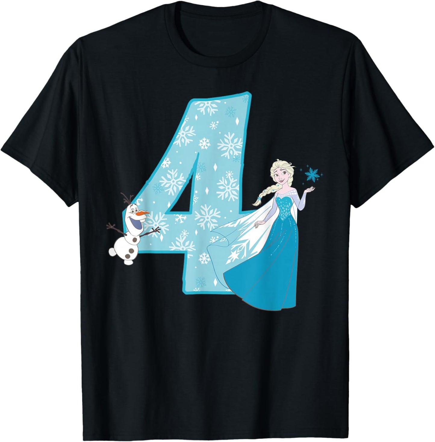 Frozen Elsa 4 Geburtstag T-Shirt - T-Shirt | Black