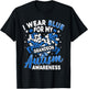 I Wear Blue For My Grandson Autism Awareness Support T-Shirt - T-Shirt | Black