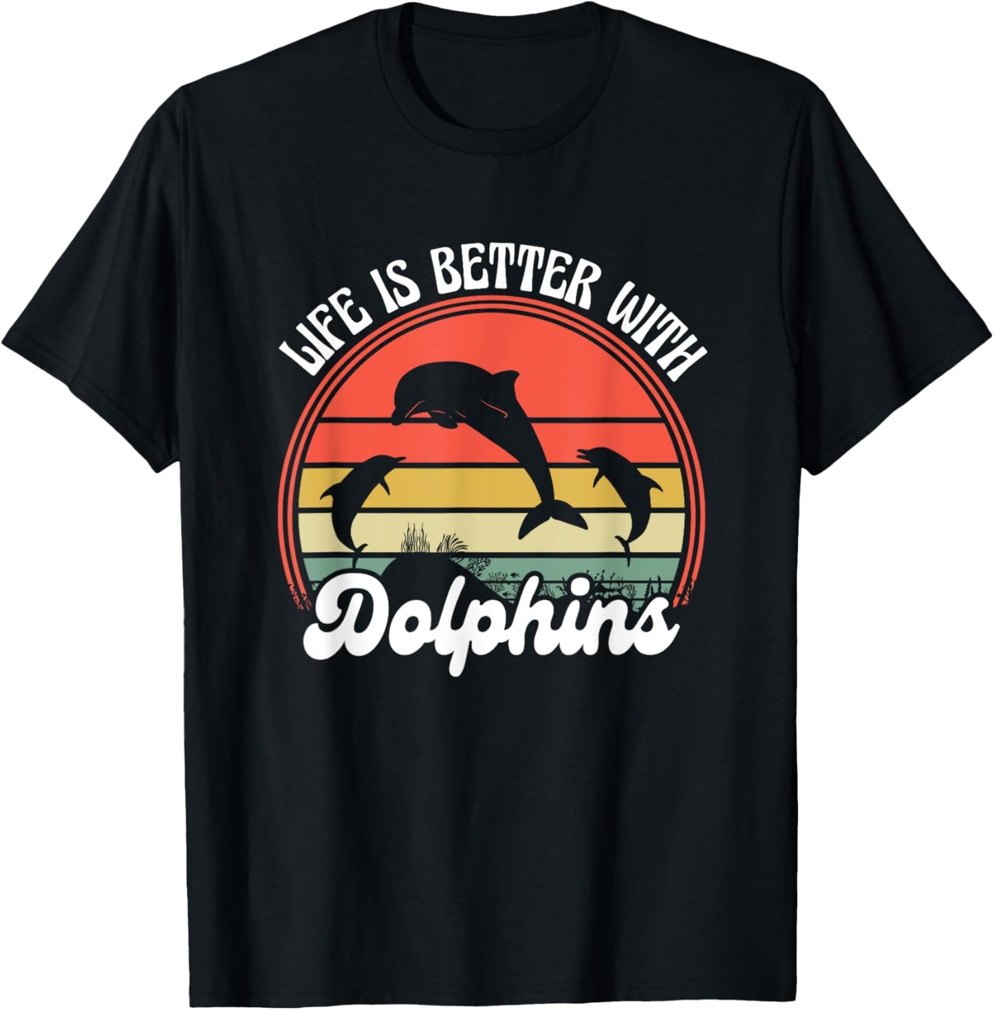 Dolphin Lover Cute Sea Ocean Animals Funny Dolphin Trainer T-Shirt - T-Shirt | Black