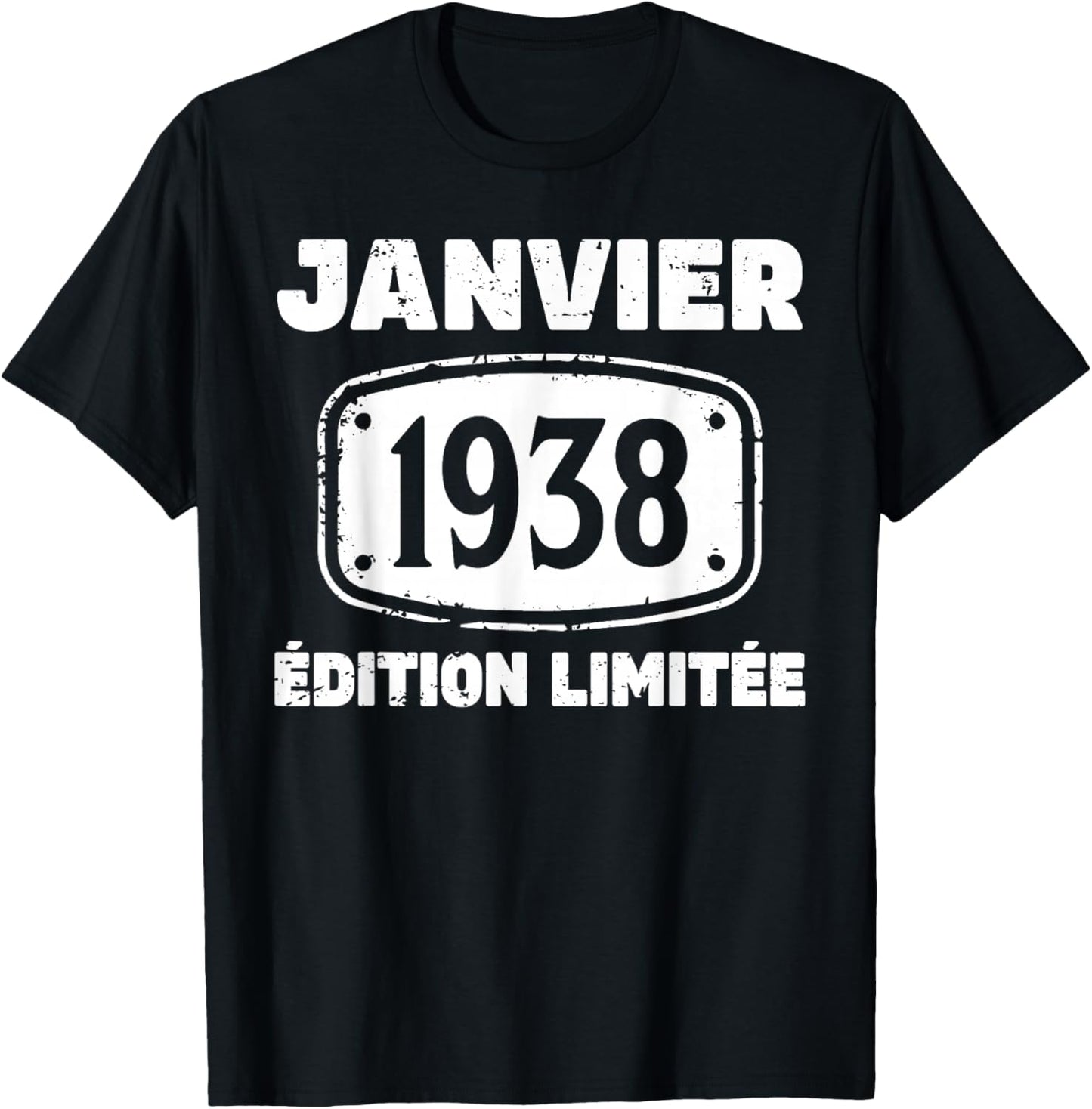 January 1938 88 Years Birthday Gift Man January 1938 T-Shirt - T-Shirt | Black