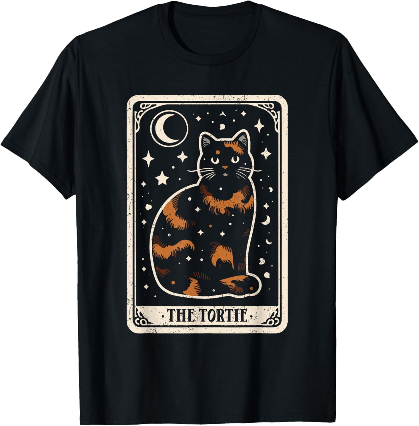 The Tortie Cat Aged Tortoiseshell T-Shirt - T-Shirt | Black