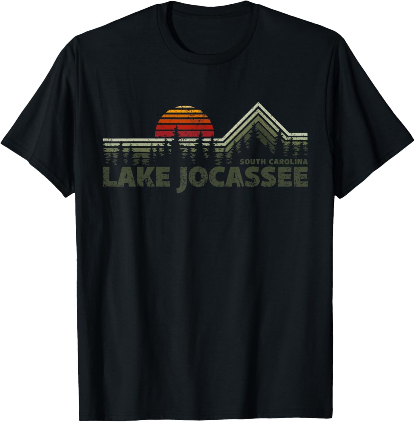 Lake Jocassee Retro Nature T-Shirt - T-Shirt | Black