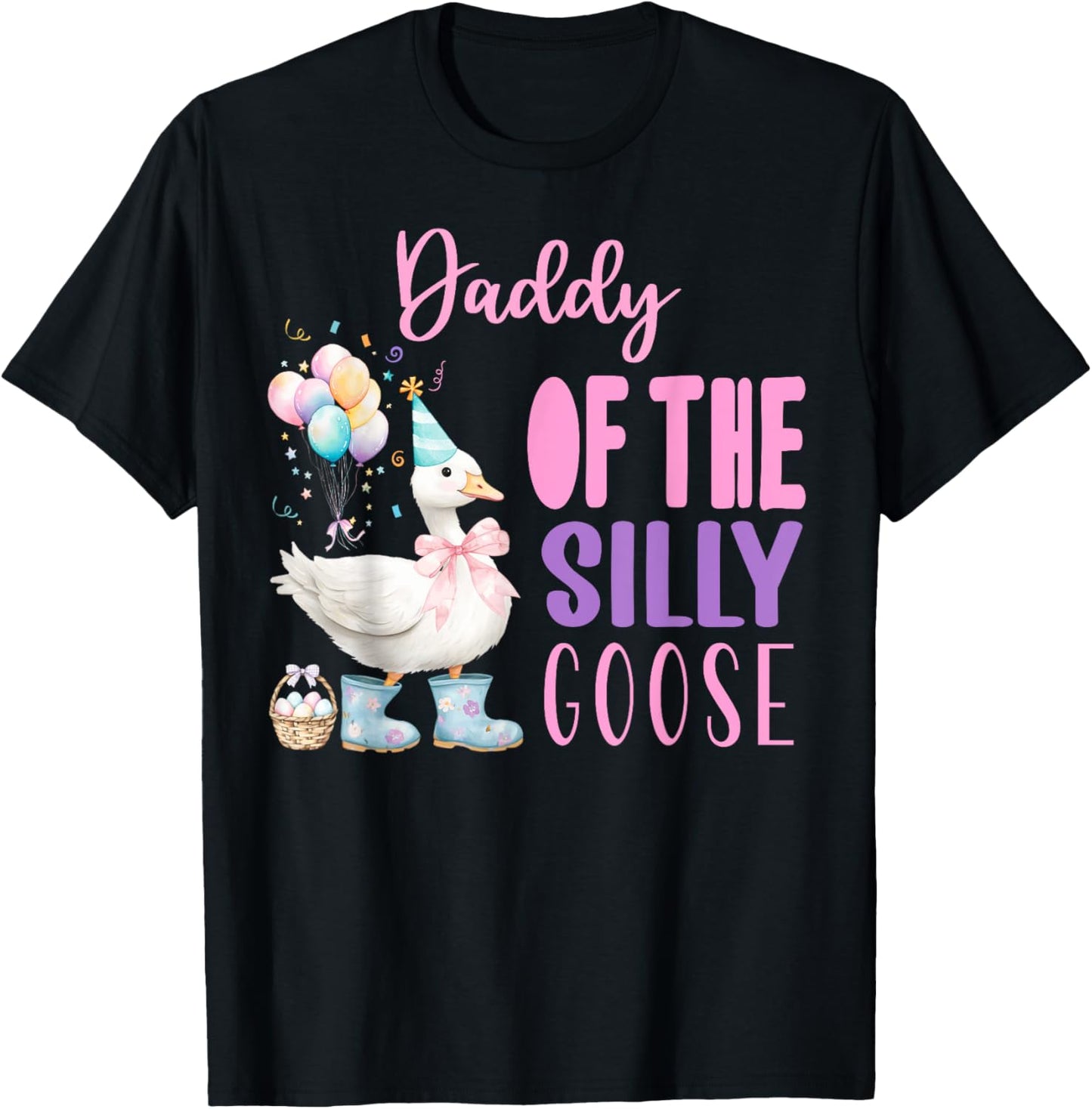 One Silly Goose Birthday Girl Farm 1st Party Spring Outfit T-Shirt - T-Shirt | Black