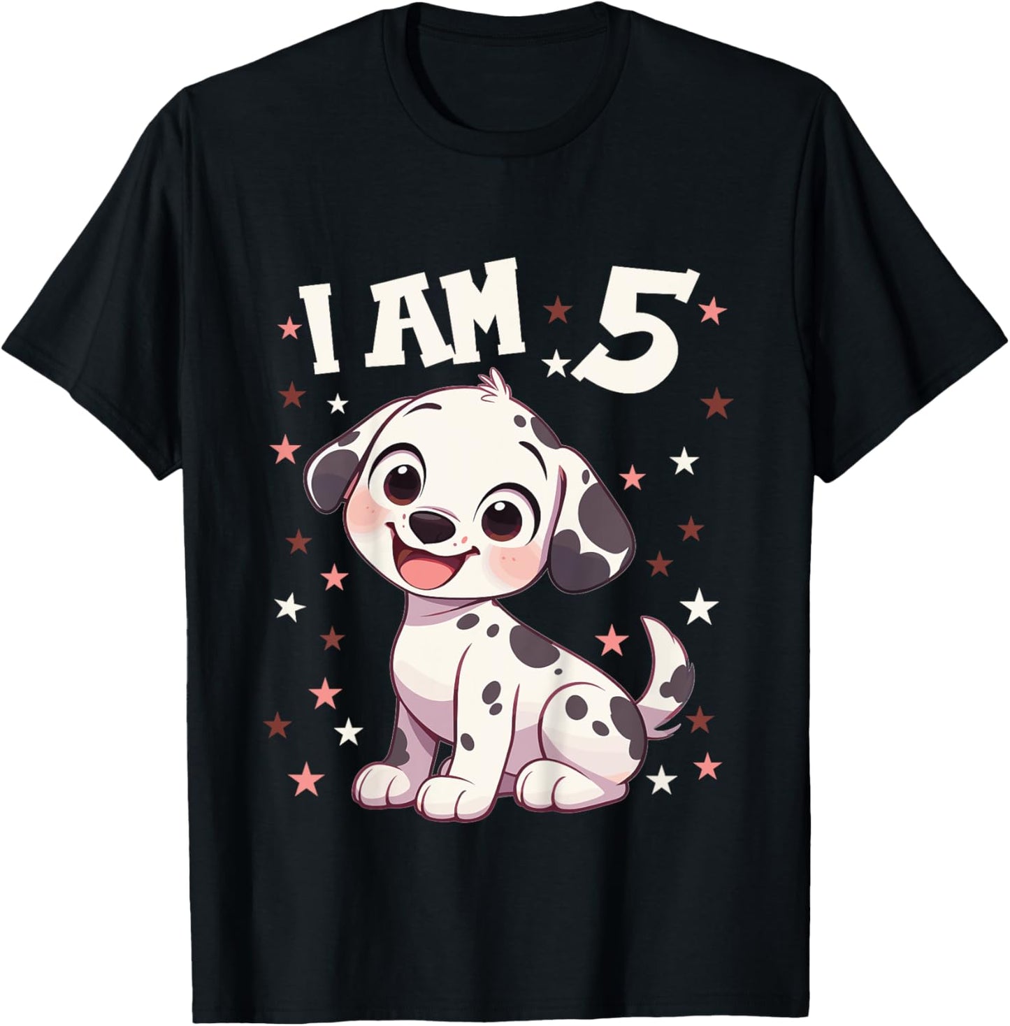 Kids 5 Years old 5th birthday Dalmatian Dogs Dalmatian Dog T-Shirt - T-Shirt | Black