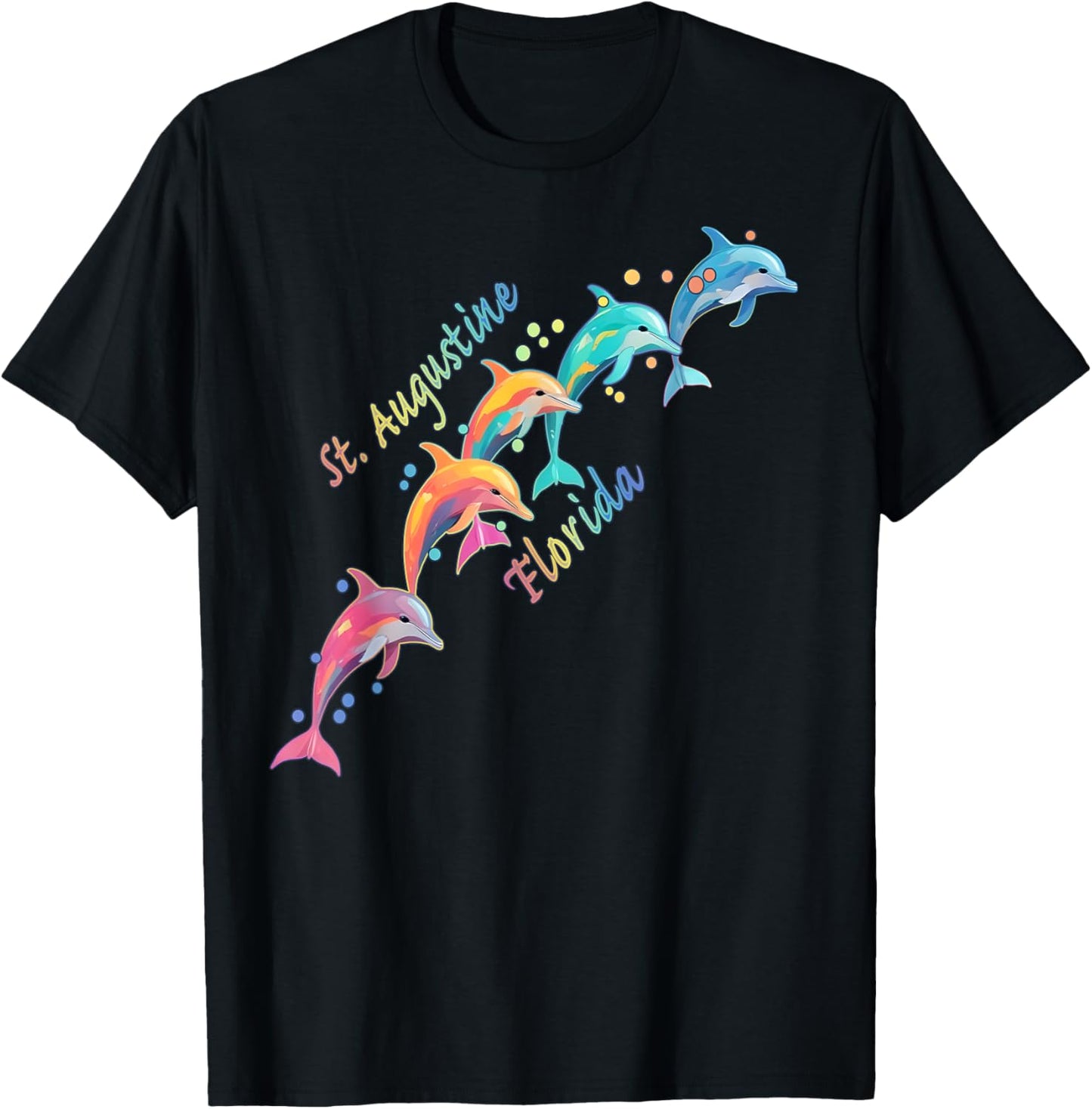 Dolphin Lover St. Augustine FL Family Beach Vacation T-Shirt - T-Shirt | Black