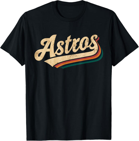 Vintage Astros Name Retro Style 70s 80s T-Shirt - T-Shirt | Black