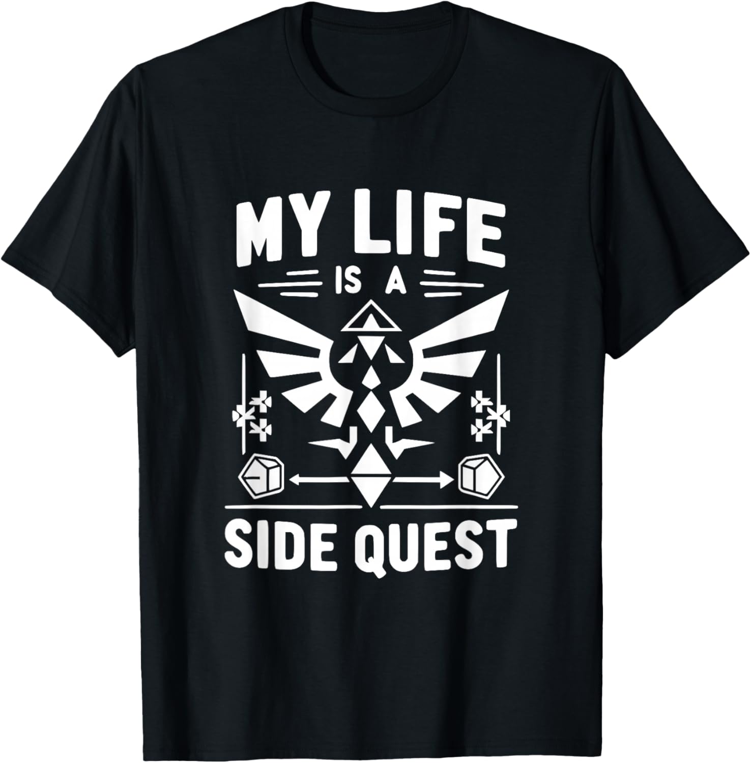 My Life is a Side Quest Funny Gamer Humor T-Shirt - T-Shirt | Black
