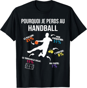 Why I Lose at Hand Handball Player Funny Handball T-Shirt - T-Shirt | Black