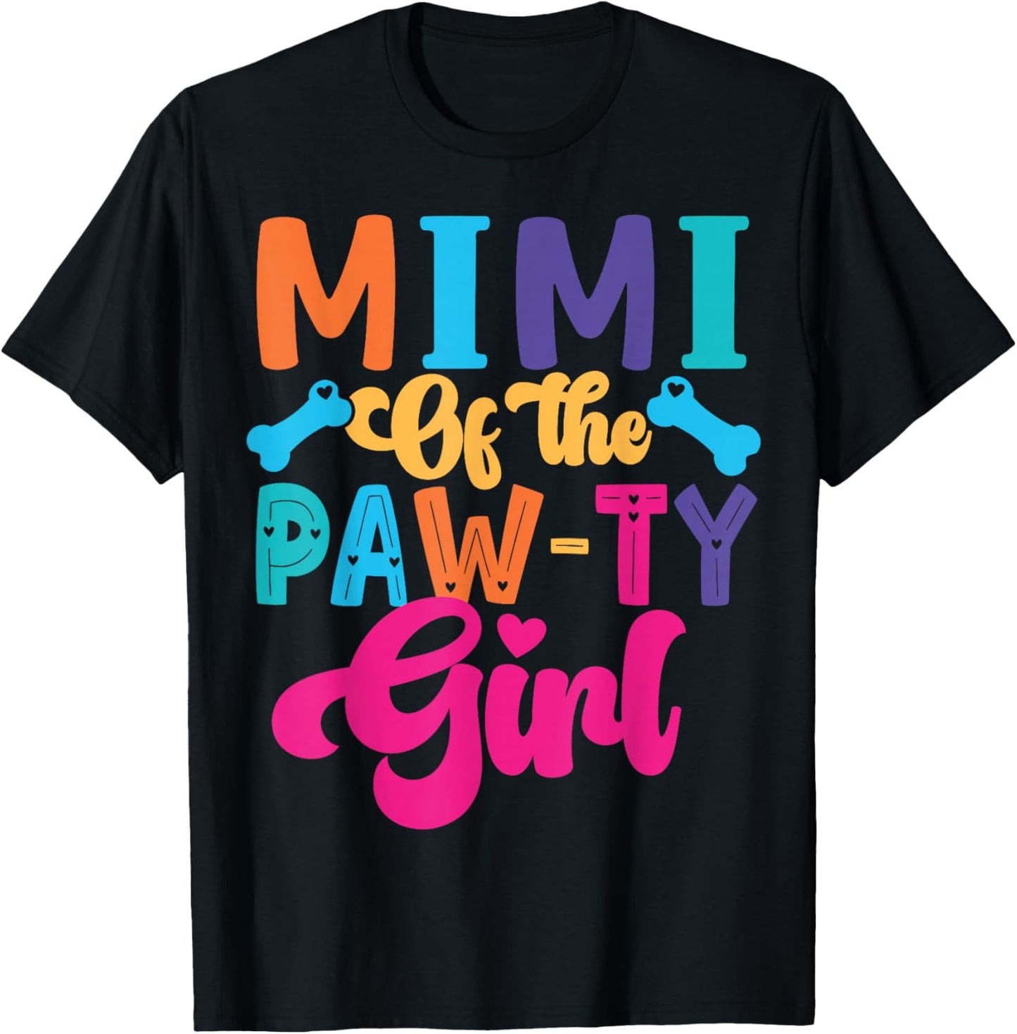 Mimi Of The Birthday Girl Dog Paw Family Matching Party T-Shirt - T-Shirt | Black