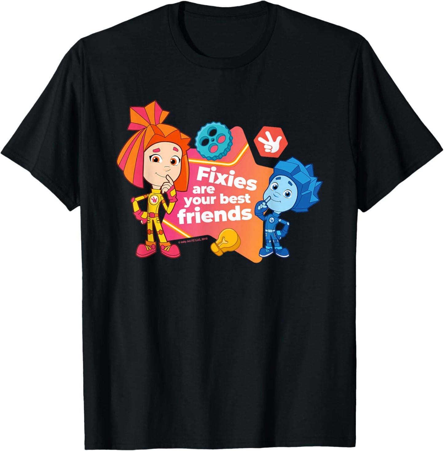 The Fixies are Your Best Friends Simka & Nolik T-Shirt - T-Shirt | Black
