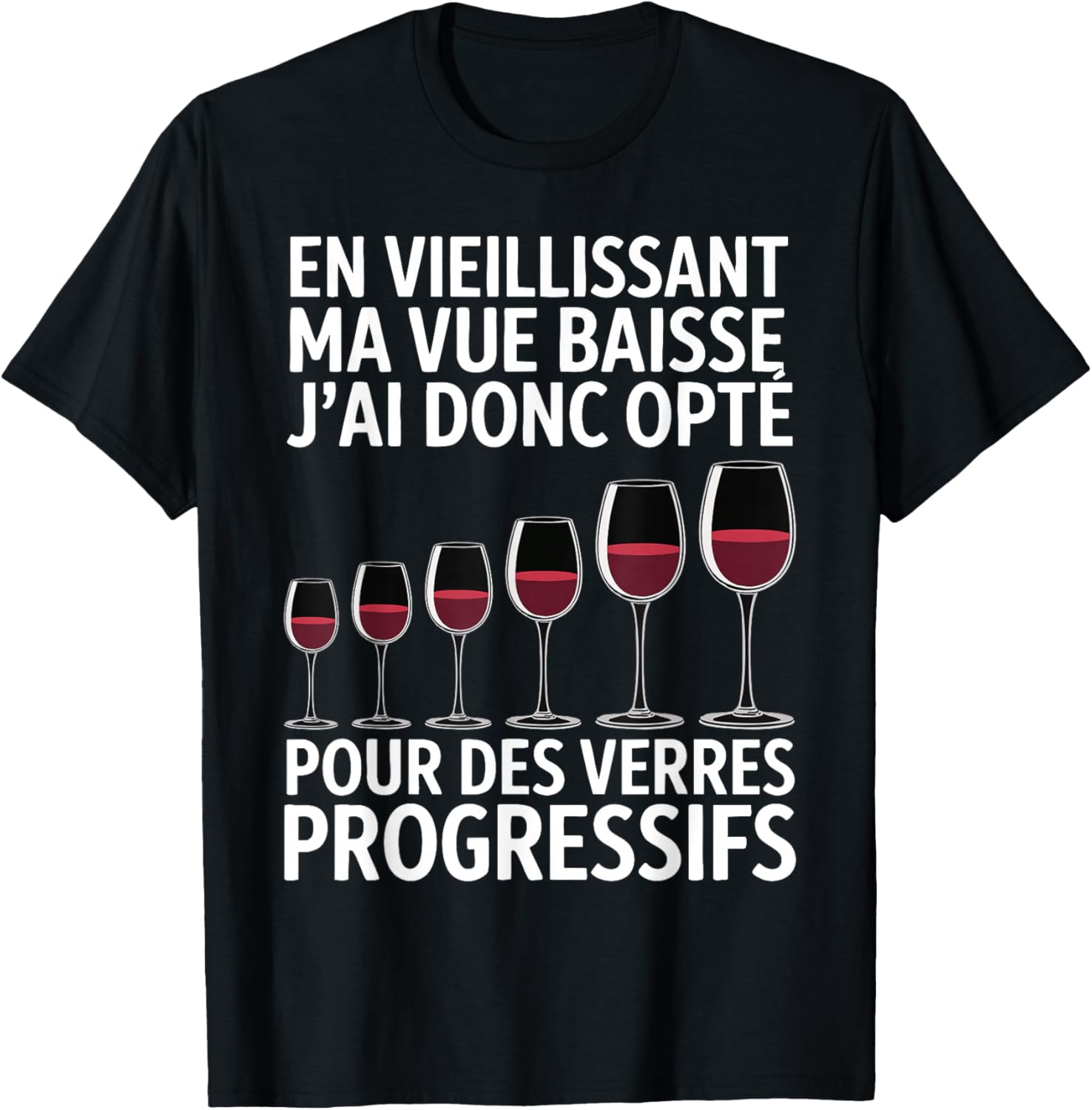 As I got older I opted for Aperitif Wine Glasses Man T-Shirt - T-Shirt | Black