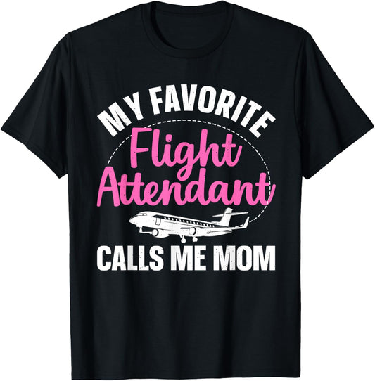 Best Flight Attendant Design for Mom Women Flight Attendant T-Shirt - T-Shirt | Black