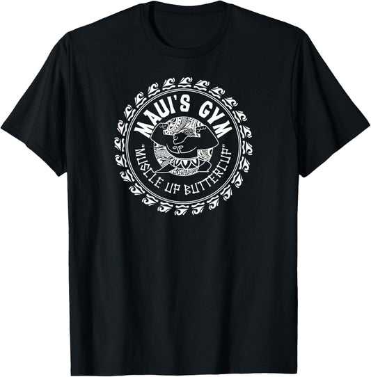 Maui's Gym Muscle Up Butter Cup Black Tribal Print T-Shirt - T-Shirt | Black