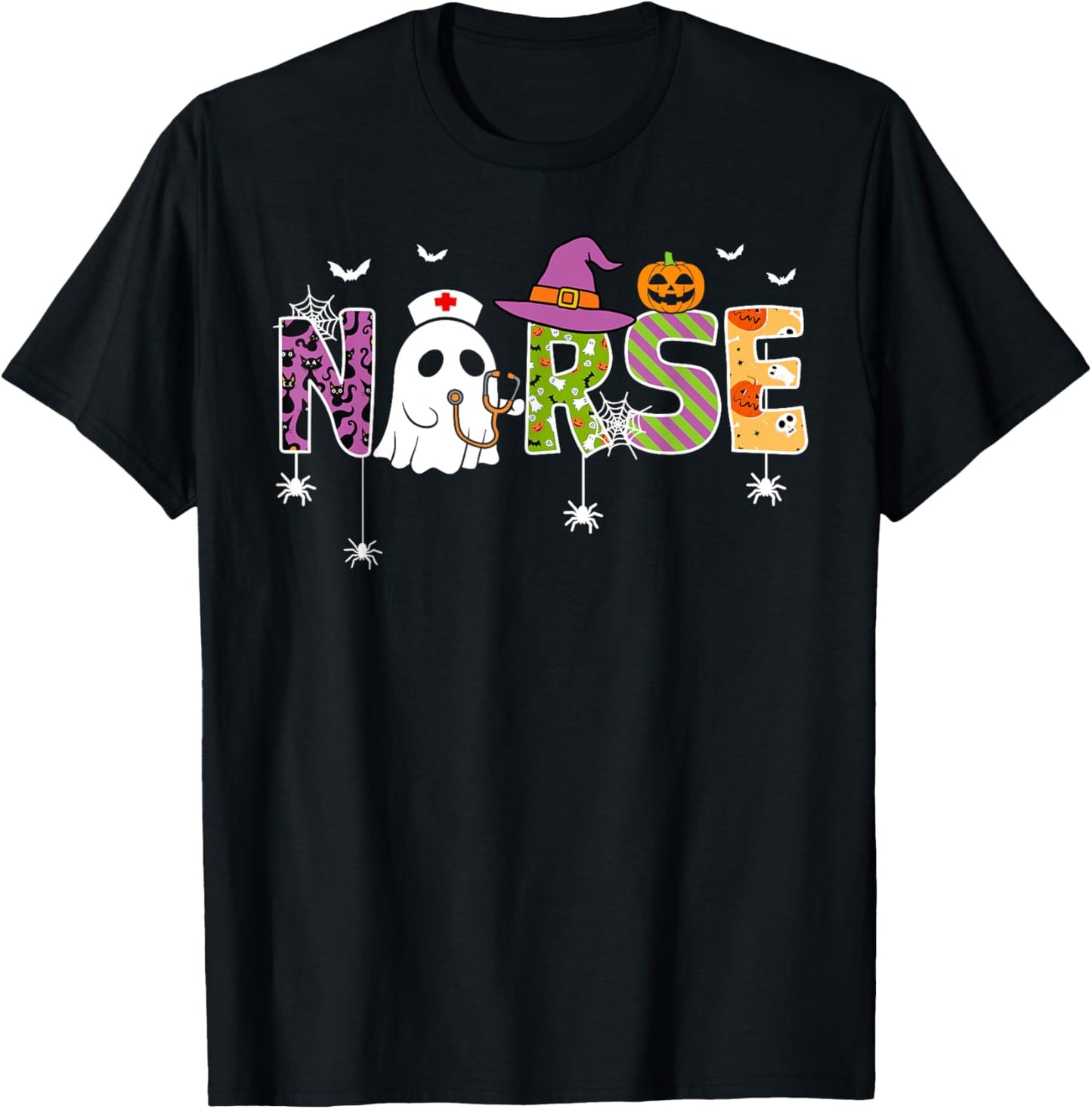 Nurse Halloween Costume Nursing Costume Scrub Top Women Men T-Shirt - T-Shirt | Black