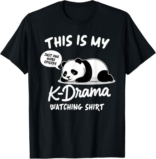 Korean Drama K-Drama Lover Panda This is My K-Drama Watching T-Shirt - T-Shirt | Black