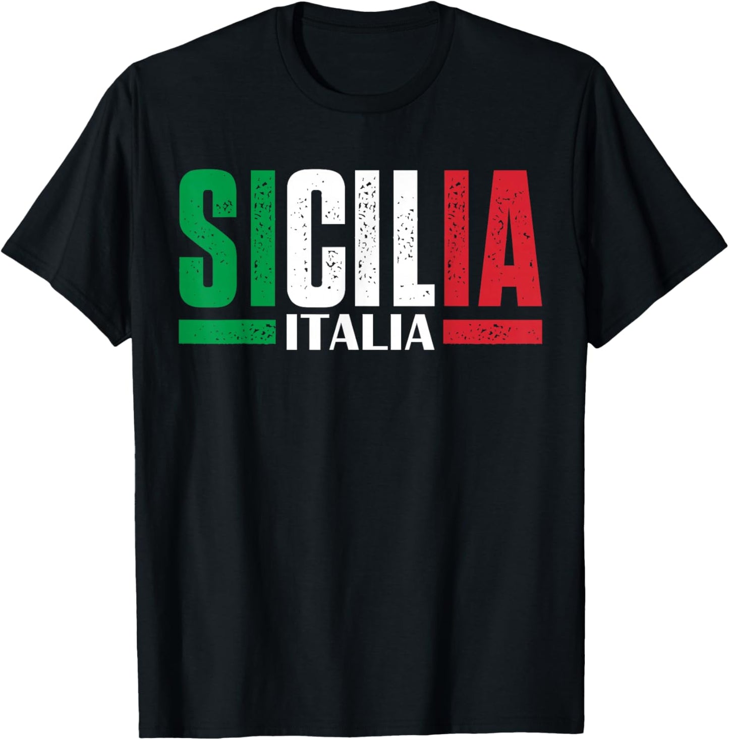 Sicilia Italia Flag Sicily Italy Sicilian T-Shirt - T-Shirt | Black