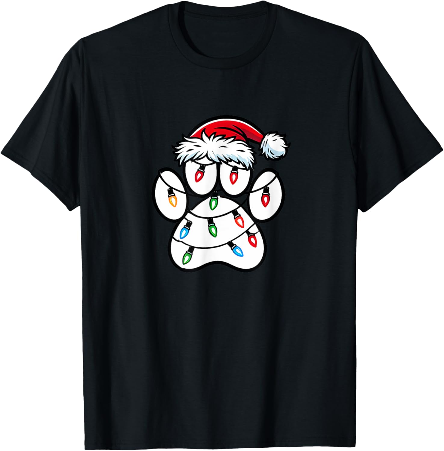 Christmas Dog Paw Christmas Dog Xmas Men Women Kids T-Shirt - T-Shirt | Black