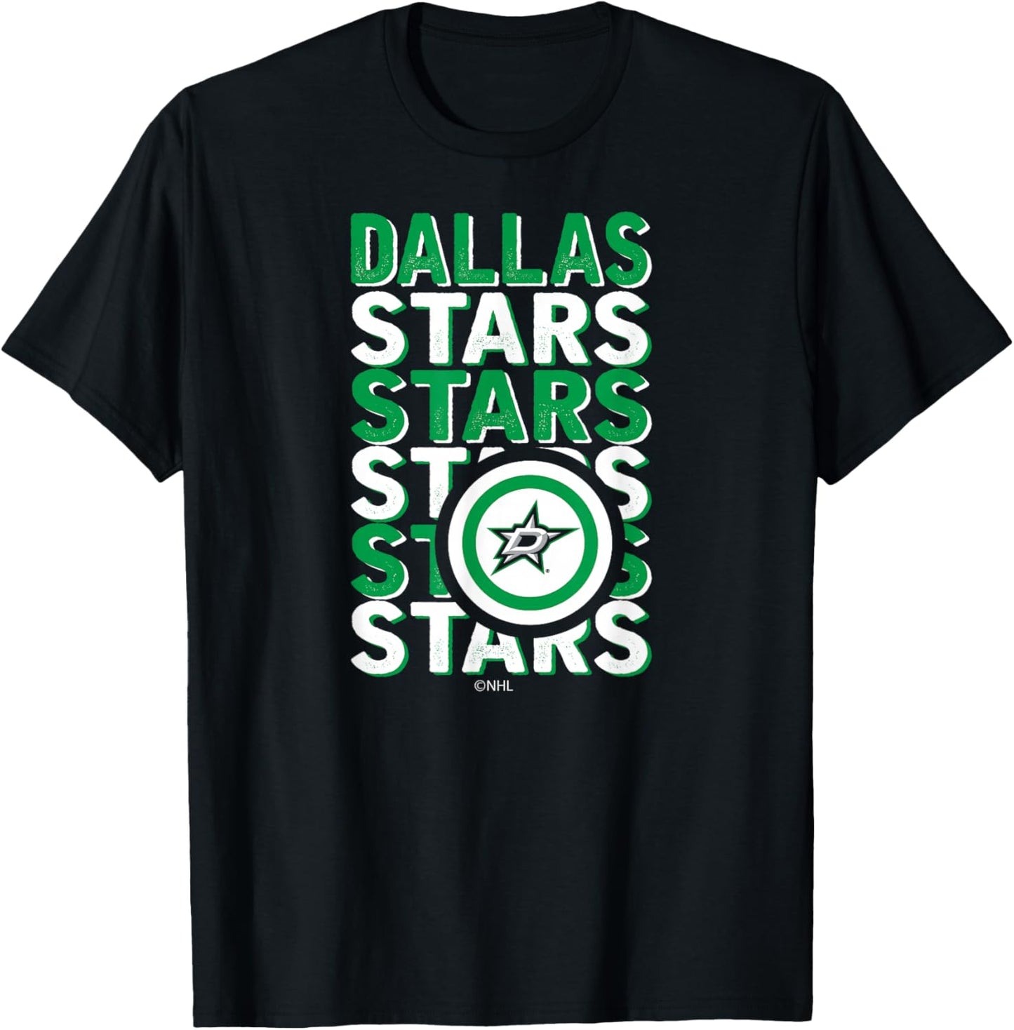 Dallas Stars Repeat Black Officially Licensed T-Shirt - T-Shirt | Black