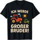 Children's with German Text "Ich Werde Großer Bruder Tractor" Farm T-Shirt - T-Shirt | Black