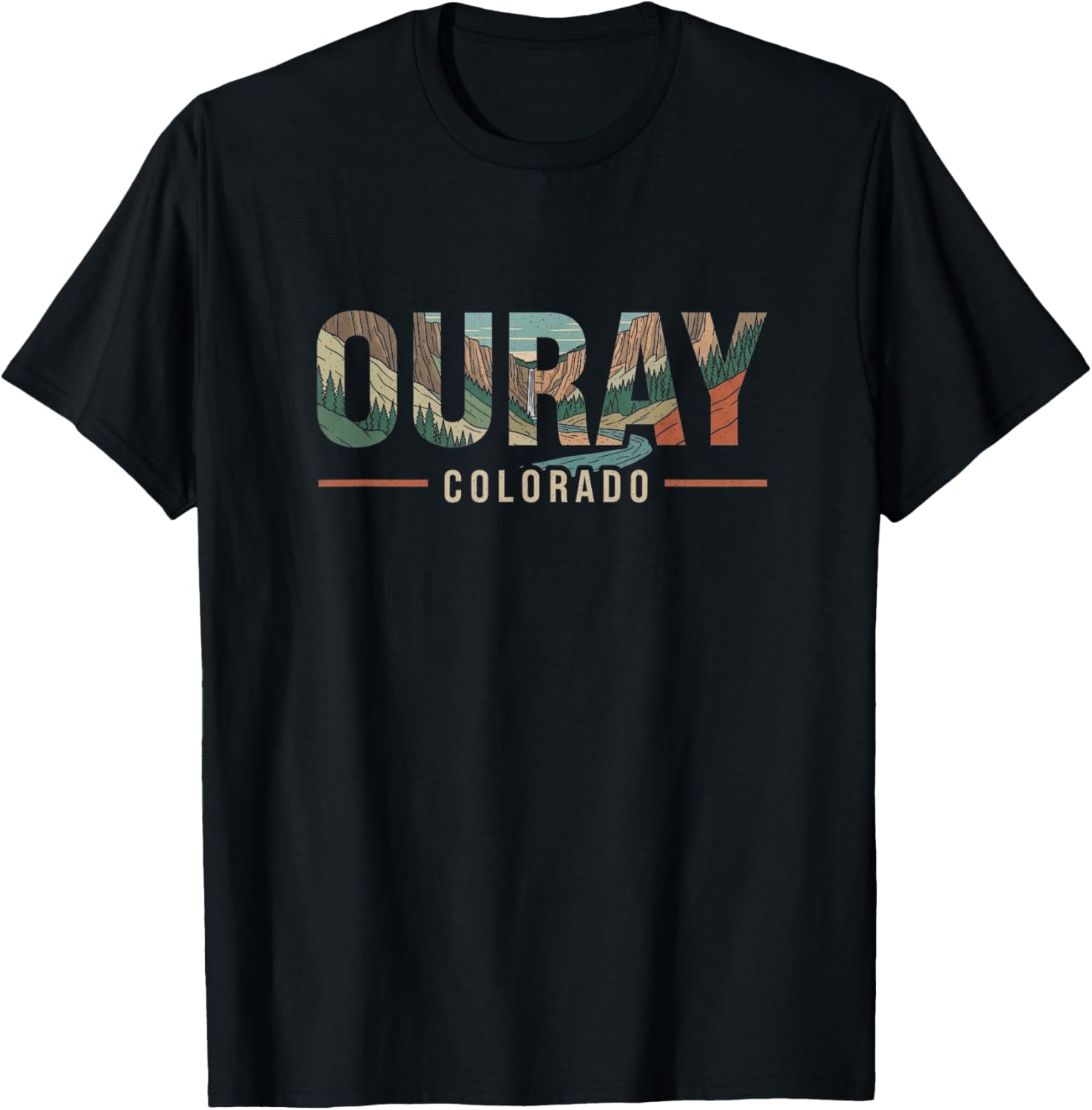 Retro Ouray Colorado Design T-Shirt - T-Shirt | Black