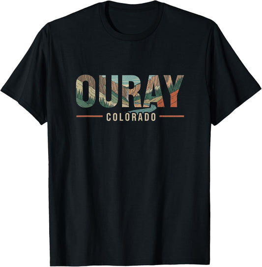 Retro Ouray Colorado Design T-Shirt - T-Shirt | Black